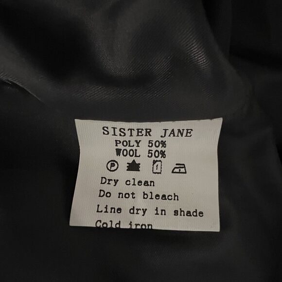 Sister Jane Dress Women's Size S Wool Faux Fur Blend Sleeveless Mod Color Block - Picture 5 of 8